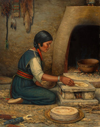 Carl Moon - Hopi Woman Making Piki.webp
