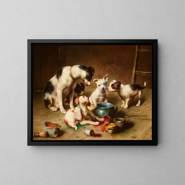 Artistes en herbe - Carl Reichert — indrammet kunstværk på væggen