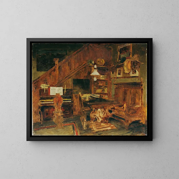 Atelier des artistes à Venise - Carl Schuch — indrammet kunstværk på væggen