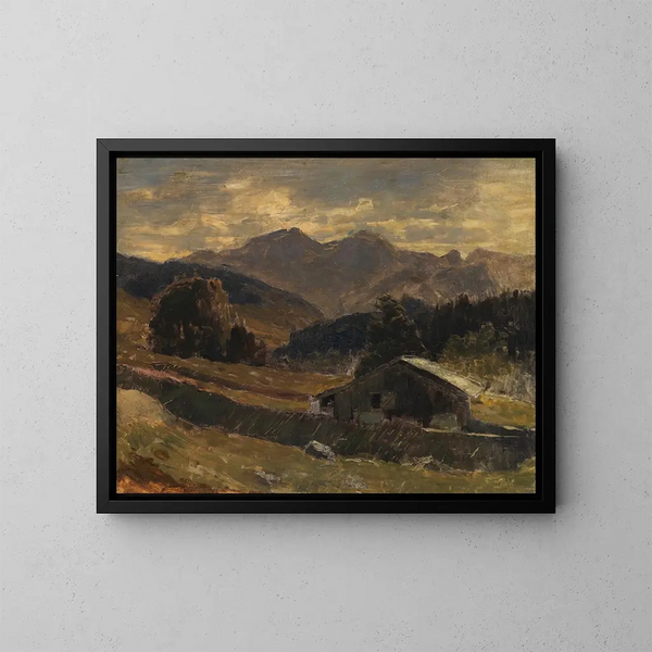 Vue sur le Hochkalter au Hintersee - Carl Schuch — indrammet kunstværk på væggen