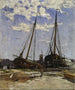 Studie til havnen i Dordrecht 1880 Göteborg Kunstmuseum - Carl Skånberg — visning af kunstværket