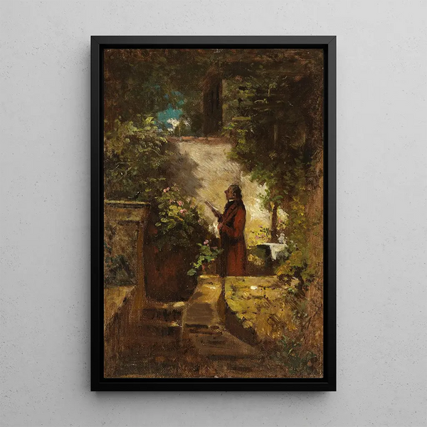 Reproduktion af maleriet Le dimanche matin - Carl Spitzweg