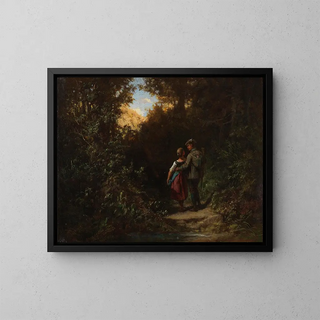 En chasse - Carl Spitzweg — indrammet kunstværk på væggen