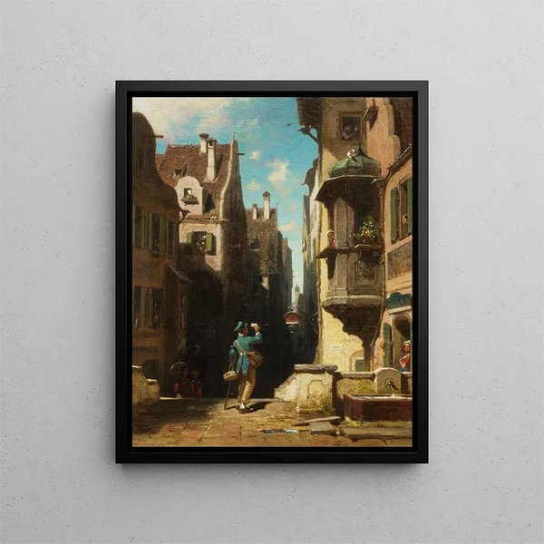 Le facteur - Carl Spitzweg — indrammet kunstværk på væggen