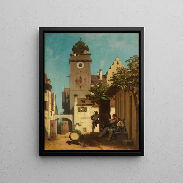 La garde de la ville - Carl Spitzweg — indrammet kunstværk på væggen