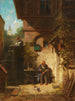 Ventende på avisen - Carl Spitzweg — visning af kunstværket