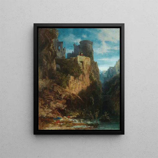 Attrape-sirène - Carl Spitzweg — indrammet kunstværk på væggen