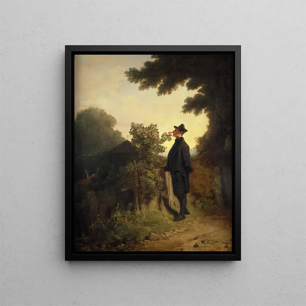 L'amant de roses - Carl Spitzweg — indrammet kunstværk på væggen