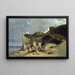 Kvinde, der bader i Dieppe I - Carl Spitzweg — indrammet kunstværk på væggen