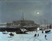 Vue du Palais Royal de Stockholm en hiver - Carl Stefan Bennet — visning af kunstværket