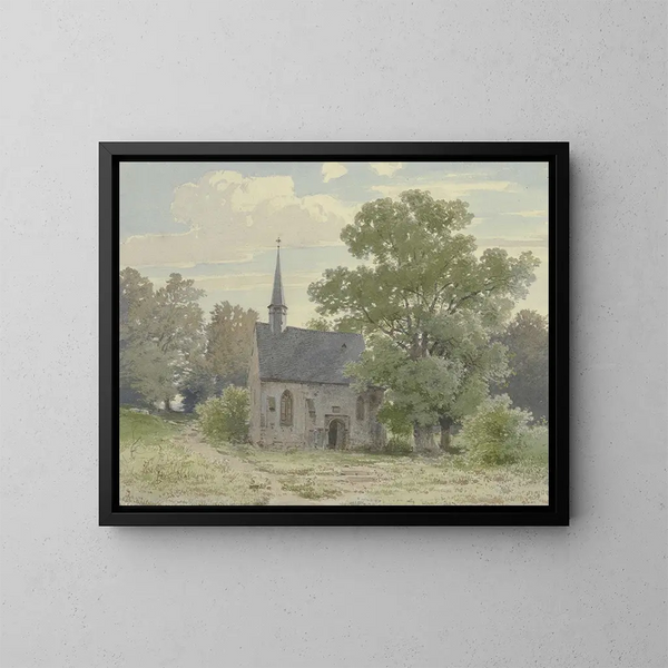 Chapelle nær Ockstadt - Carl Theodor Reiffenstein — indrammet kunstværk på væggen