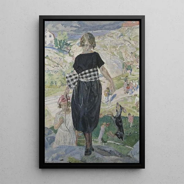 Reproduktion af maleriet Hund der springer - Carl Wilhelmson