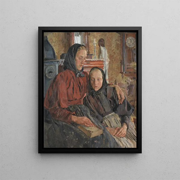 Søstre - Carl Wilhelmson — indrammet kunstværk på væggen