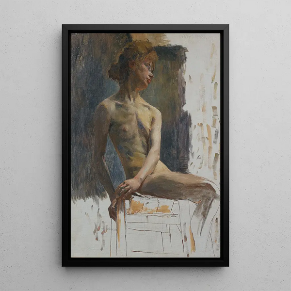 Reproduktion af maleriet Studie af en model - Carl Wilhelmson