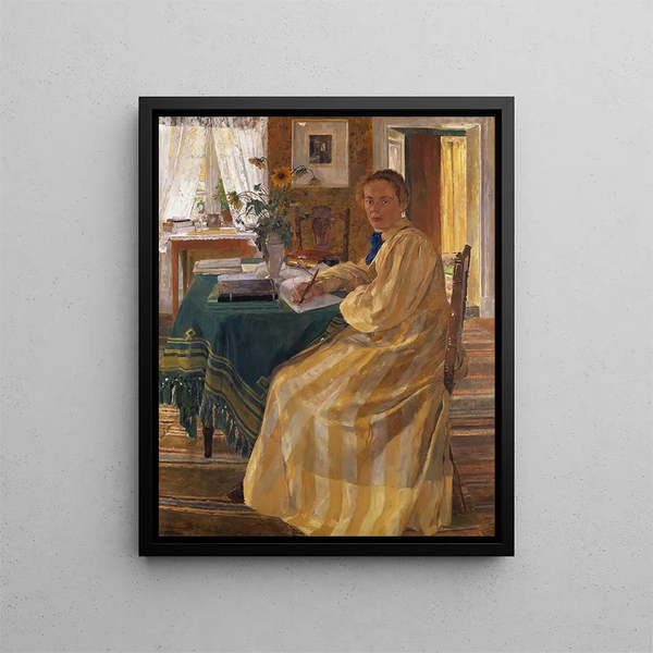 La sœur des artistes - Carl Wilhelmson — indrammet kunstværk på væggen