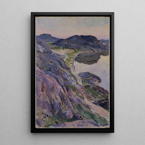 La route de Bgevik - Carl Wilhelmson — indrammet kunstværk på væggen