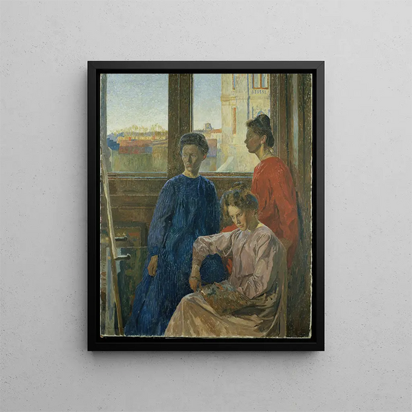 Kvindelige malere - Carl Wilhelmson — indrammet kunstværk på væggen