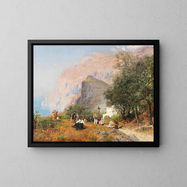 Procession à Capri - Carl Wuttke — indrammet kunstværk på væggen