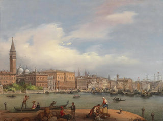 Vue du Palais des Doges depuis la Douane à Venise - Carlo Canella — visning af kunstværket