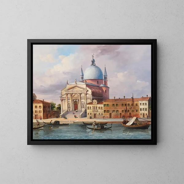Venise, kirken Santissimo Redentore - Carlo Grubacs — indrammet kunstværk på væggen