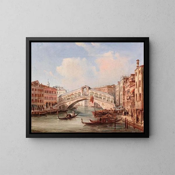 Venise, Rialto-broen - Carlo Grubacs — indrammet kunstværk på væggen