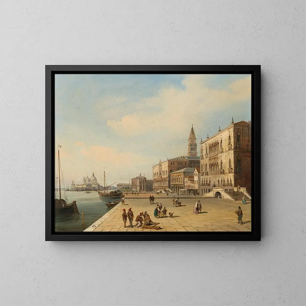 Venise, Riva degli Schiavoni - Carlo Grubacs — indrammet kunstværk på væggen