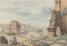 Parten af Colosseum med Konstantinsbuen og Titusbuen i det fjerne, Rom - Carlo Labruzzi — visning af kunstværket