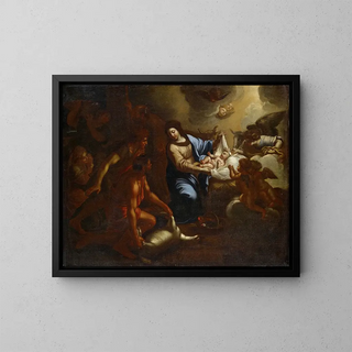 Adoration des bergers - Carlo Maratti — indrammet kunstværk på væggen