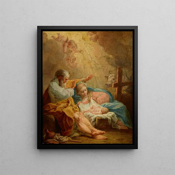 Nativitet - Carlo Maratti — indrammet kunstværk på væggen