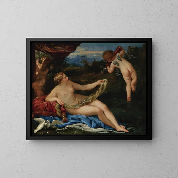 Vénus og Cupido - Carlo Maratti — indrammet kunstværk på væggen
