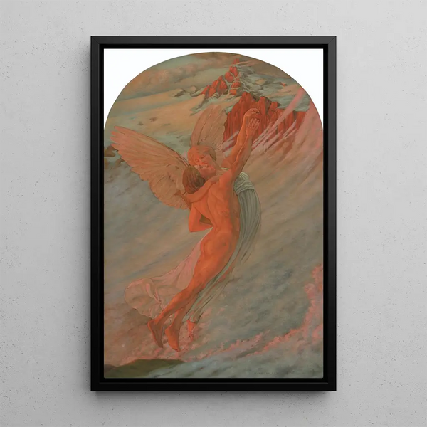 L'Idal - Carlos Schwabe — indrammet kunstværk på væggen