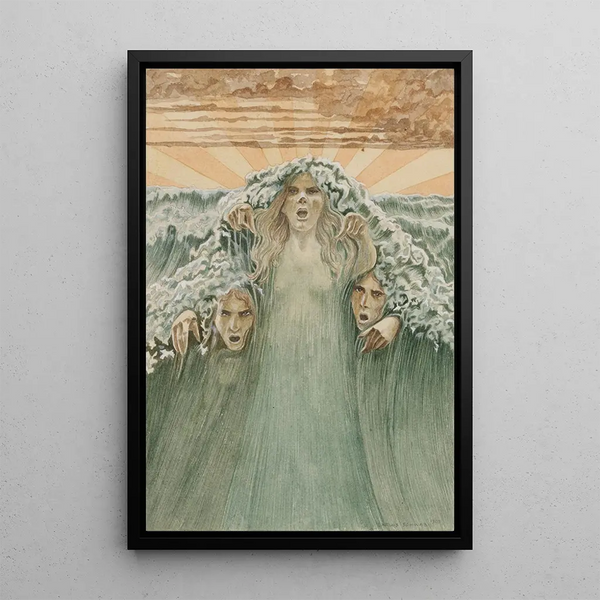 Reproduktion af maleriet La Vague - Carlos Schwabe