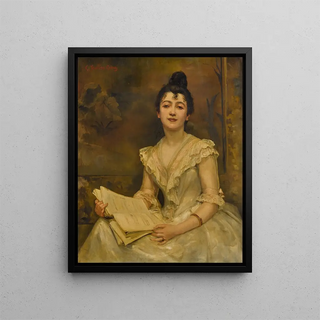 Caroline FeuillasCreusy - Lady in white reading a music score.webp