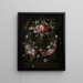 Cartouche med blomster - Carstian Luyckx — indrammet kunstværk på væggen