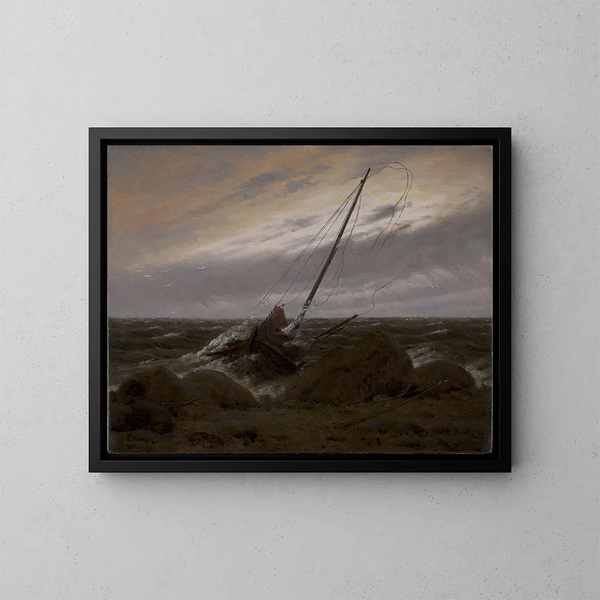 Efter stormen - Caspar David Friedrich — indrammet kunstværk på væggen