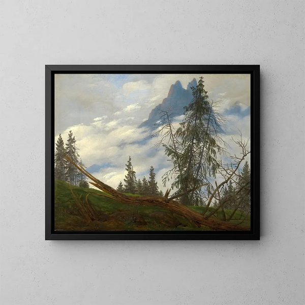 Caspar David Friedrich - Mountain Peak with Drifting Clouds.webp