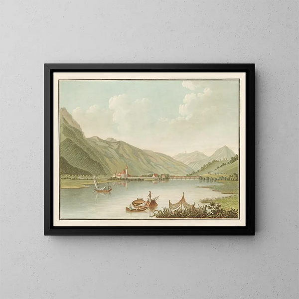 Vue d'Interlaken sur le lac de Brienz - Caspar Wolf — indrammet kunstværk på væggen
