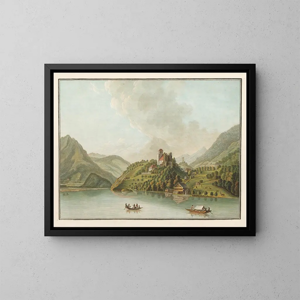 Vue de Rinkenberg sur le lac de Brienz - Caspar Wolf — indrammet kunstværk på væggen
