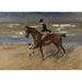 Reproduktion af maleriet Cavalier sur la plage - Max Liebermann