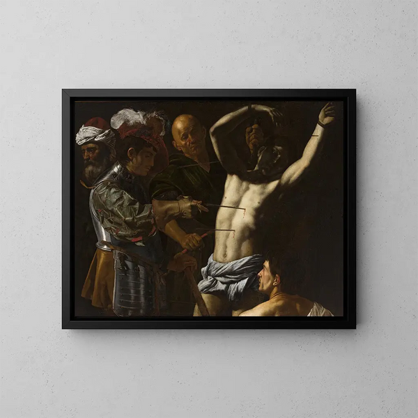 Saint Sébastien - Cecco del Caravaggio — indrammet kunstværk på væggen