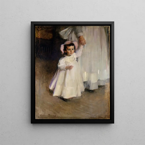 Ernesta Child med en sygeplejerske - Cecilia Beaux — indrammet kunstværk på væggen