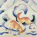 Hjort i sneen - Franz Marc — visning af kunstværket