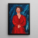La Femme en rouge au fond bleu - Chaïm Soutine — visning af kunstværket