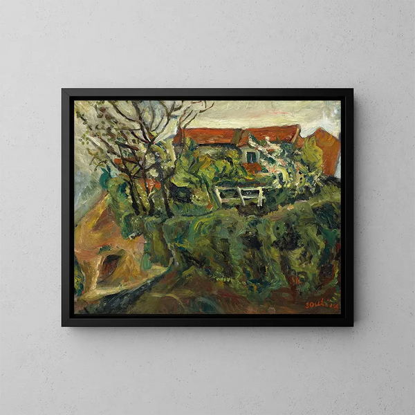 Maisons dans un paysage - Chaïm Soutine — indrammet kunstværk på væggen