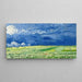 Reproduktion af maleriet Vincent Van Gogh - Maleri af mark med korn under en regnfuld himmel