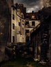 det gamle Hôtel-Dieu-maleri i gården ved Saint-Julien-le-Pauvre - Charles Alexis Apoil — visning af kunstværket