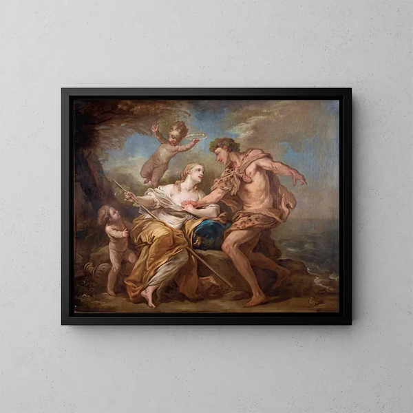 Bacchus og Ariane - Charles André van Loo — indrammet kunstværk på væggen