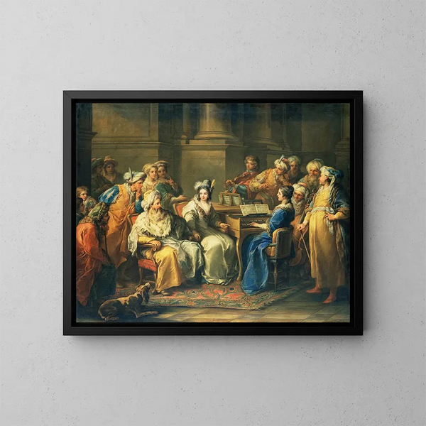 Le Grand Seigneur donnant un concert à sa maîtresse - Charles André van Loo — indrammet kunstværk på væggen