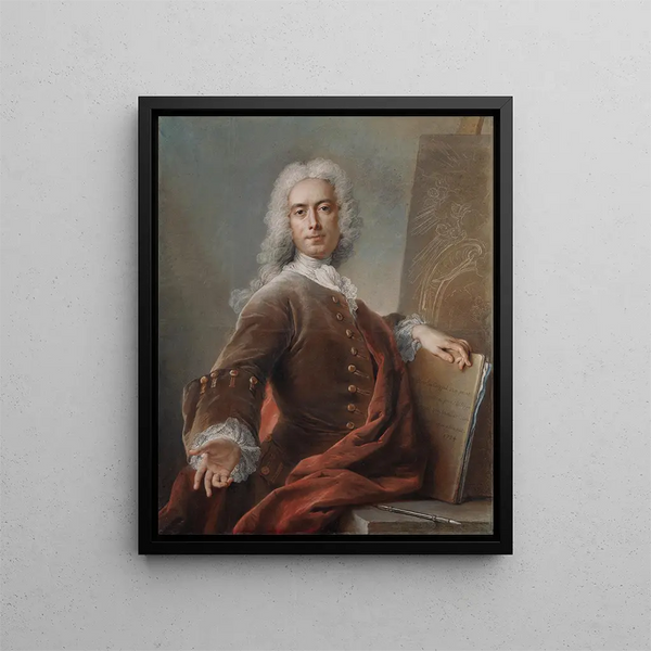 Selvportræt - Charles-Antoine Coypel — indrammet kunstværk på væggen