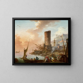 CharlesFranois Lacroix - Mediterranean port bustling with Levantine fishermen and merchants in the morning.webp